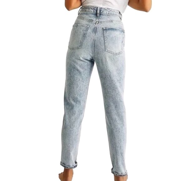 We The Free Women's Lived in Blue Jeans Sz 30 High Waist Button Fly Acid Wash - Picture 3 of 12